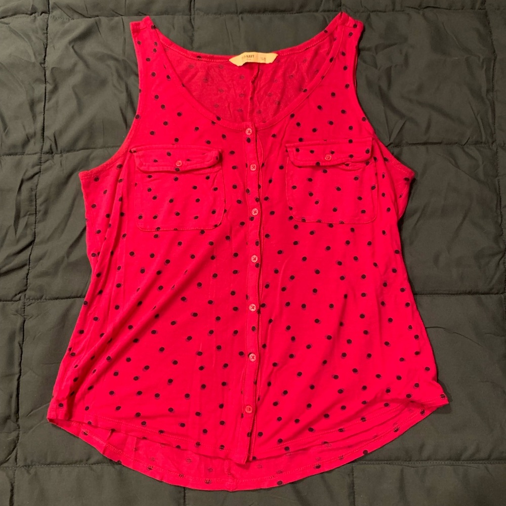 Pink Polka Dot Tank Top